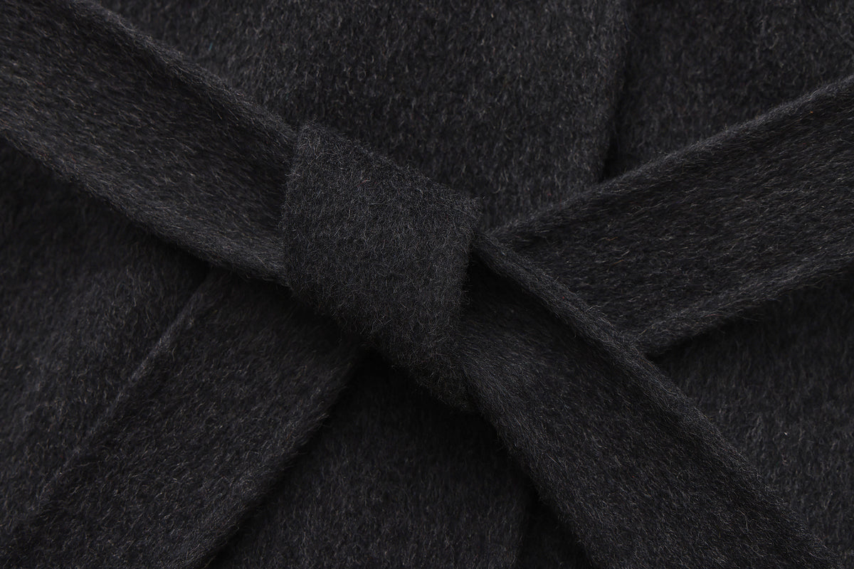 Sesame Noir - Hooded Wool Coat